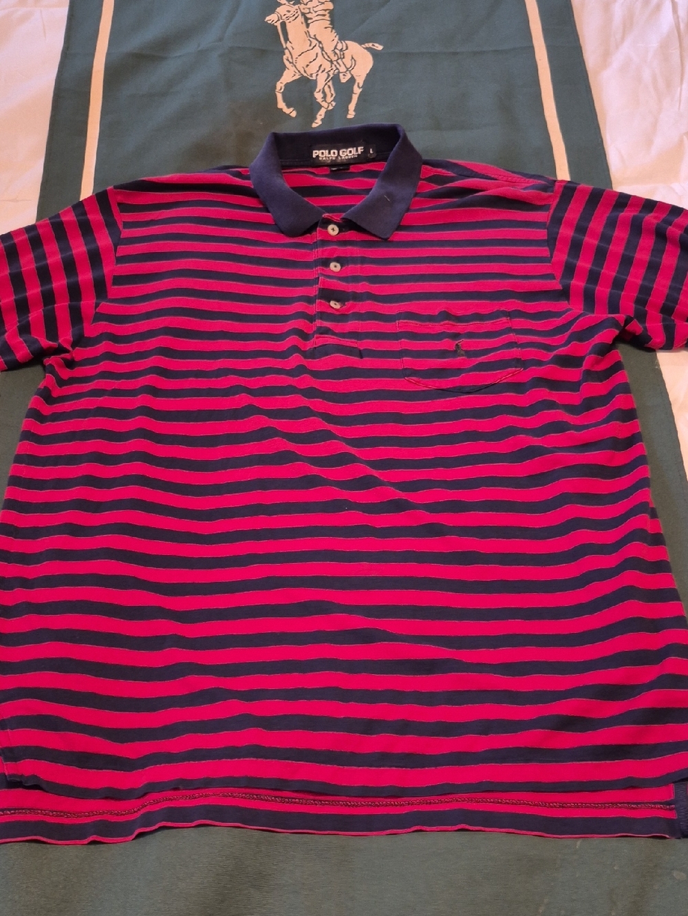 Polo by Ralph Lauren Navy & Pink Striped Polo